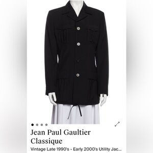 VINTAGE - Jean Paul Gaultier Classique PARIS Black Blazer Sz 12 BEAUTIFUL